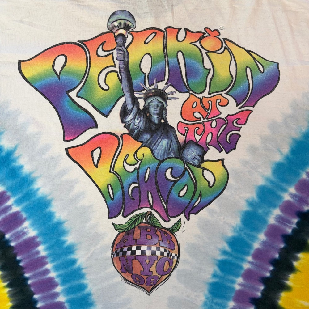 Vintage 1998 Allman Brothers Band Peakin at the Beacon Tie Dye Shirt Liquid Blue - Picture 11 of 11
